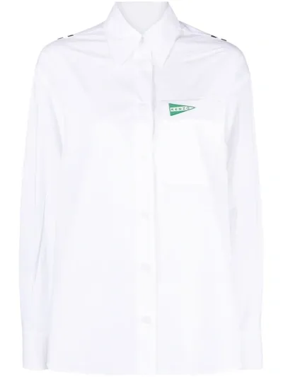 Kenzo Sailor Embroidered Shirt In White