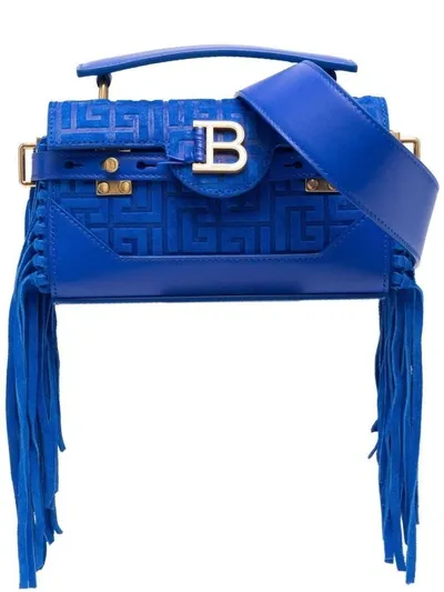 Balmain B-buzz 19 Bag In Bleu Élec