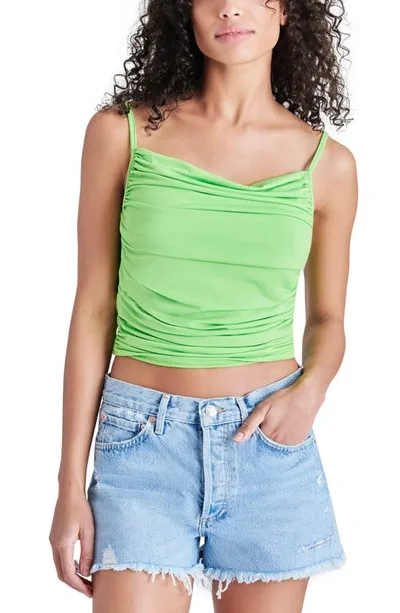 Steve Madden Lenny Ruched Crop Camisole In Fresh Lime