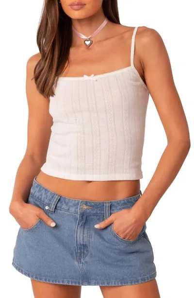 Edikted Pointelle Stitch Camisole In White