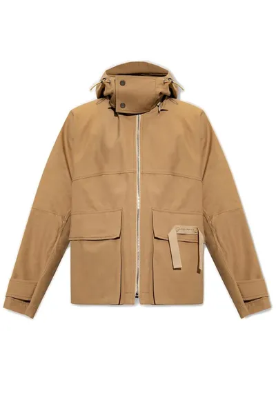 Jacquemus Le Blouson Molhado Hooded Military Parka In Beige