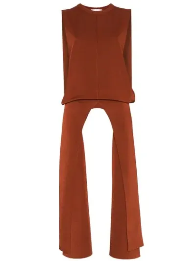 Chloé Knitted Metallic Double Faced Long Top In Brown