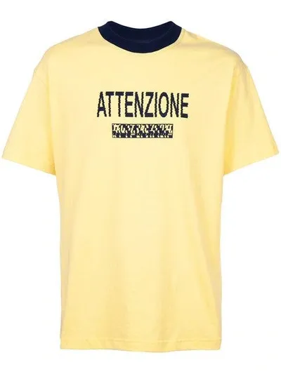 Bethany Williams Attenzione T-shirt In Yellow