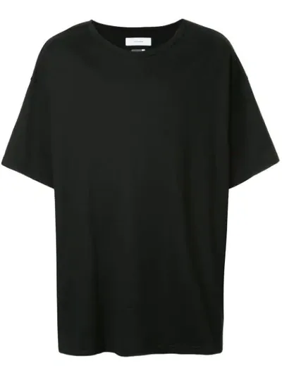 Facetasm Rear Stripe Detail T-shirt In Black