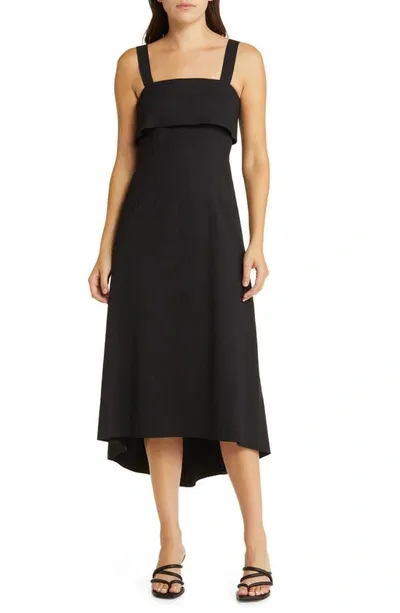 Theory Layered Midi Dress In Black