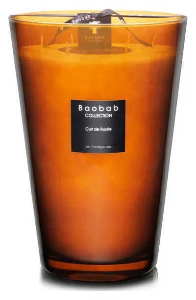 Baobab Collection Les Prestigieuses Cuir De Russie Candle In Brown-extra Large