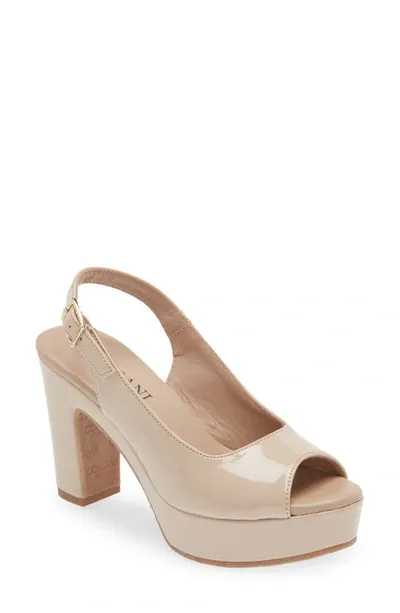 Cordani Tyler Peep Toe Slingback Pump In Light Beige Patent