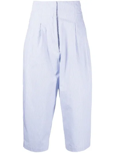 Jejia Sophie Striped Cropped Trousers In Blue