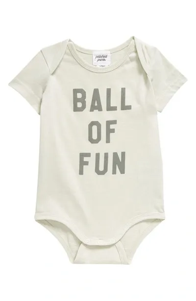 Polished Prints Kids' Ball Of Fun Organic Cotton Bodysuit In Celadon Tint