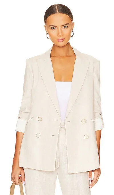 Veronica Beard Parineti Metallic-linen Dickey Jacket In Silver