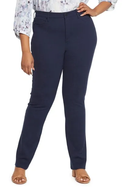 Nydj Marilyn Straight Leg Pants In Oxford Navy