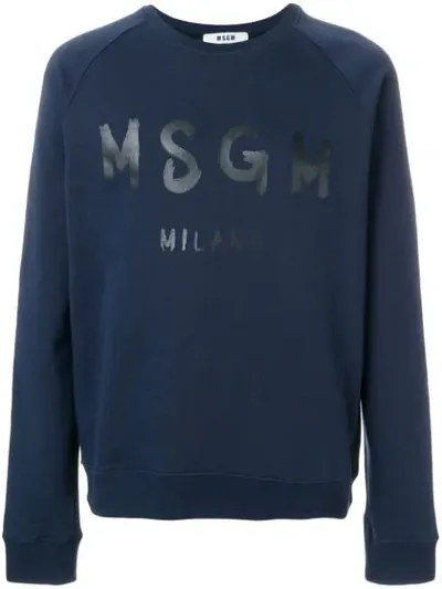 Msgm Branded Sweatshirt In Blue