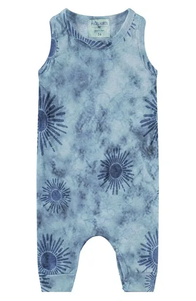 Paigelauren Babies'  Palm Burst Tie Dye Recycled Cotton & Polyester Romper In Navy