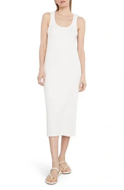 Vince Ribbed-knit Midi Dress In Gesso