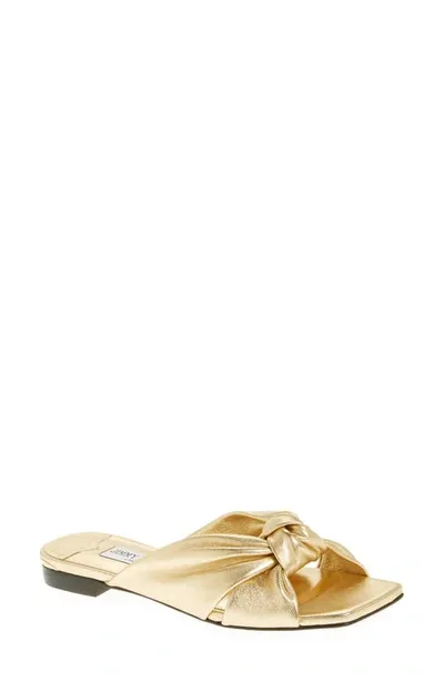 Jimmy Choo Avenue Slide Sandal In Gold