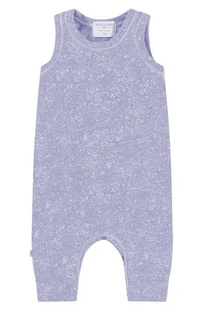 Paigelauren Babies' Geo Print French Terry Romper In Lavender