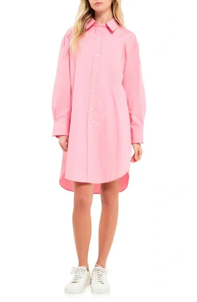 English Factory Classic Collar Shirtdress In Pink