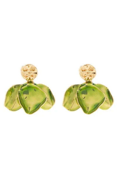 Tory Burch Women's Roxanne 18k-gold-plated & Enamel Ear Jackets In Gold Green