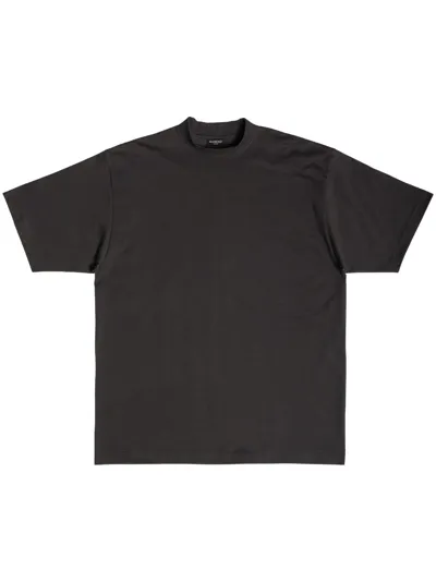 Balenciaga Bb Embroidered Logo T-shirt In Black Faded