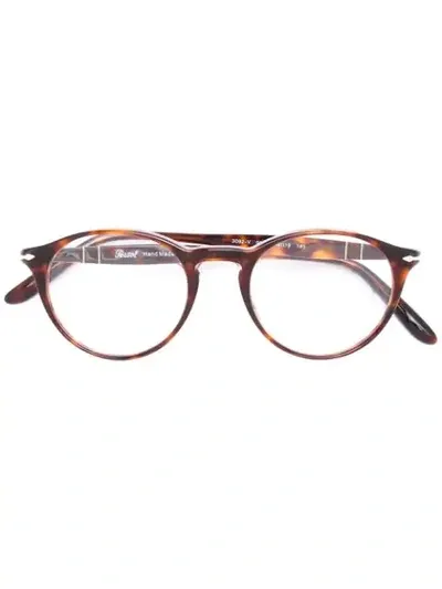 Persol Round Shaped Glasses In Brown