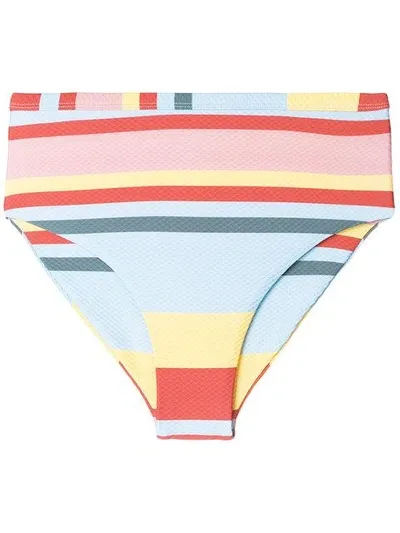 Asceno Striped Bikini Bottoms In Multicolour