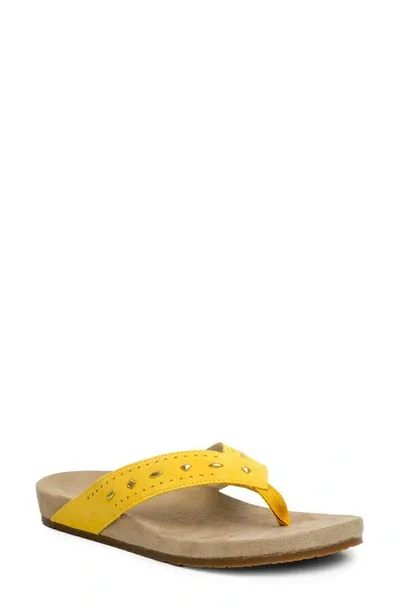 Revitalign Kena Stud Flip Flop In Mineral Yellow