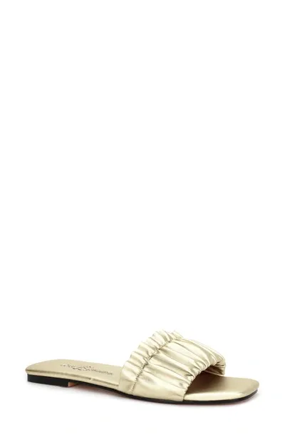 Yosi Samra Nyla Slide Sandal In Gold