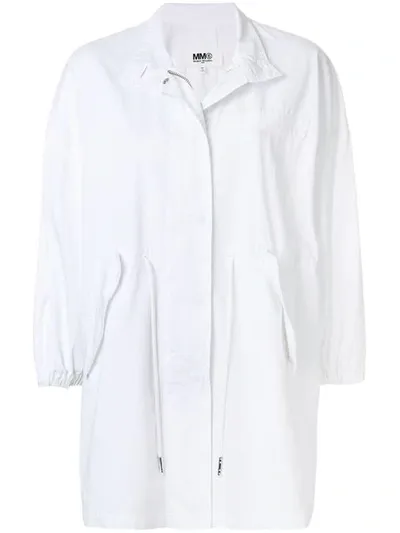 Mm6 Maison Margiela Oversized Parka Coat In White