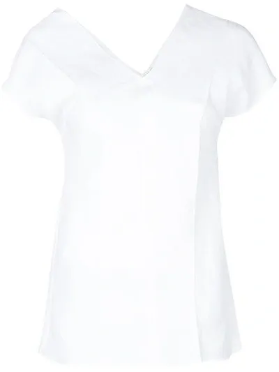 Helmut Lang Asymmetric Neck T-shirt In White