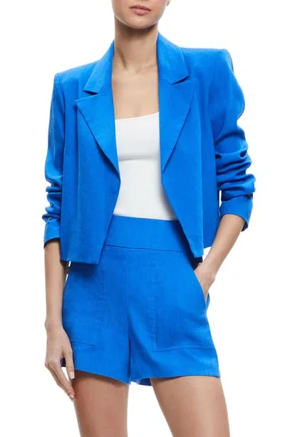 Alice And Olivia Denny Cropped Blazer In Sapphire