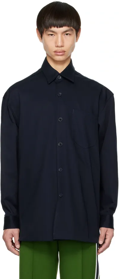 Ami Alexandre Mattiussi Ami De Coeur Blue Cotton Shirt