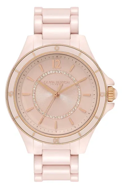 Olivia Burton Women's Sport Luxe Ceramic Bracelet Watch 36mm In Rose Gold