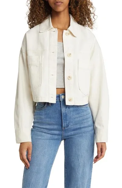 Blanknyc Cotton Twill Crop Jacket In Casa Blanca