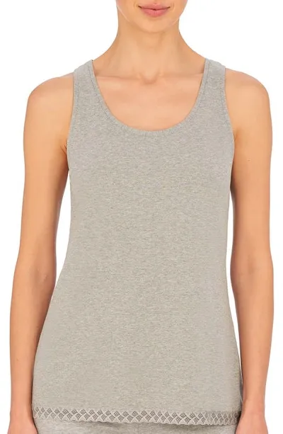 Natori Bliss Cotton Tank In Light Grey Heather