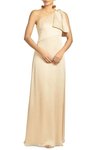 Sachin & Babi One-shoulder A-line Gown In Champagne