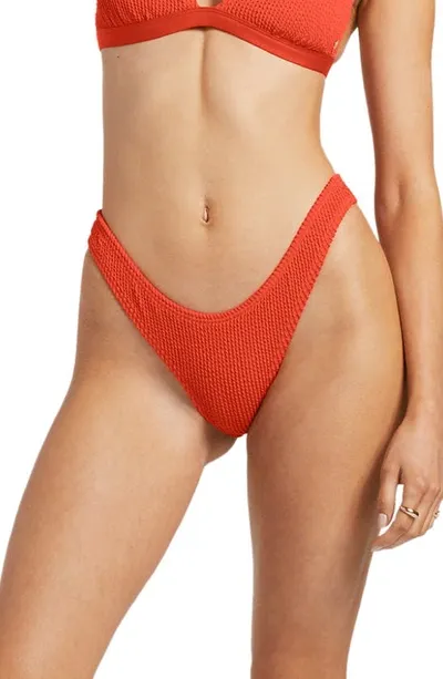 Billabong Summer High Hike Bikini Bottoms In Red Aloha