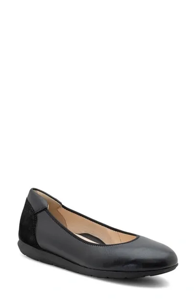 Ara Sh Ballet Flat In Black Calf