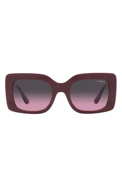 Vogue 52mm Gradient Rectangular Sunglasses In Grey Flash