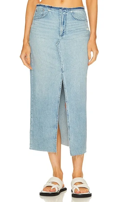 Rag & Bone Blue Clara Denim Maxi Skirt In Erin