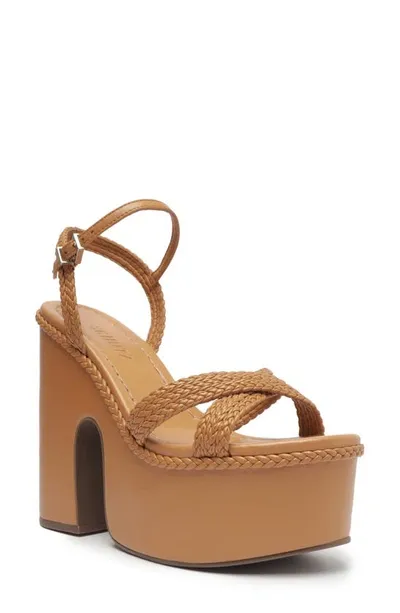 Schutz Karima Cutout Platform Sandal In Honey Peach