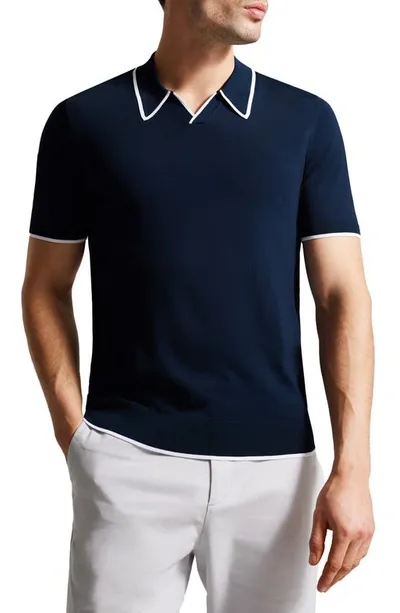 Ted Baker Stortfo Stretch Polo In Navy