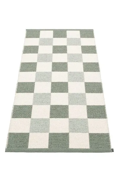 Pappelina Pix Reversible Indoor/outdoor Rug In Green Tones