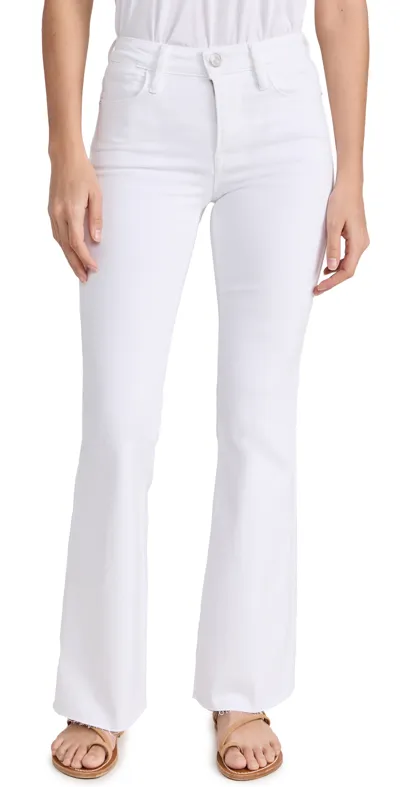 Frame Le Easy Flare Raw After Jeans In Blanc