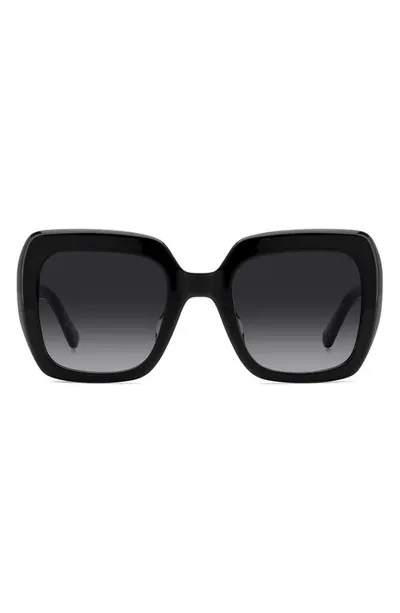 Kate Spade Naomi Acetate Square Sunglasses In Black/black Gradient