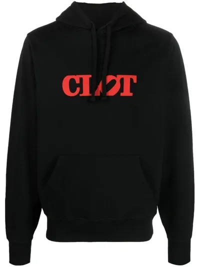 Clot Logo-print Cotton Hoodie In Black