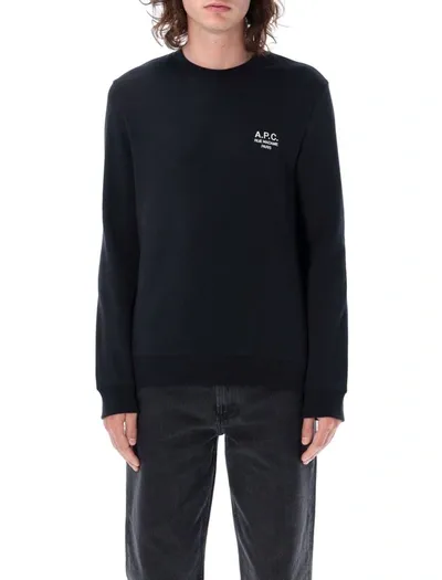 Apc A.p.c. Rider Logo Embroidered Crewneck Sweatshirt In Blue