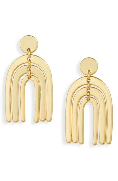 Madewell Stacked Arch Statement Earrings In Vintage Gold