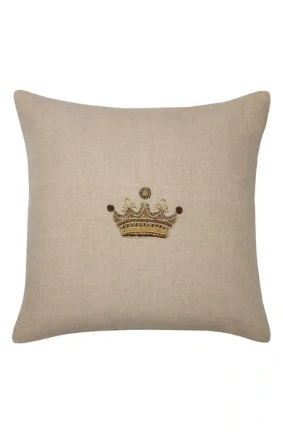 Sferra Regale Linen Accent Pillow In Beige Gold