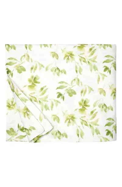 Sferra Procida Floral Cotton Percale Duvet Cover In Kiwi