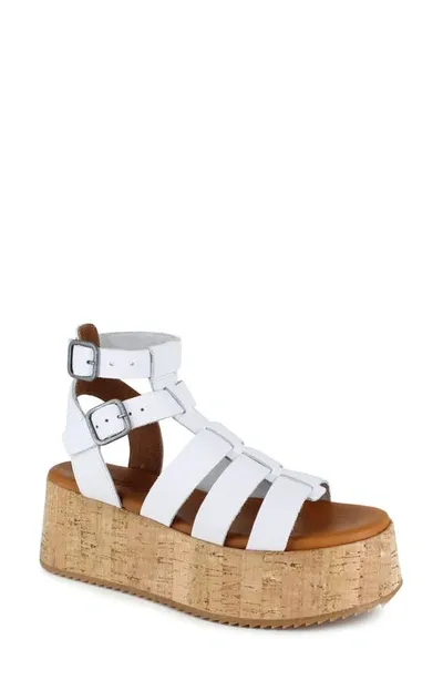 Candies Moramy Ankle Strap Platform Sandal In White